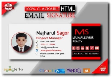 create a clickable HTML email signature