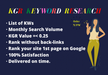 kgr keyword research for ranking website