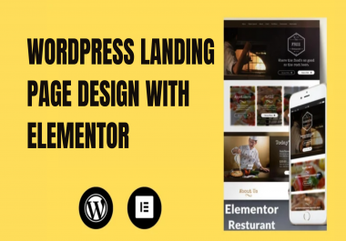 I will design modern wordpress landing page elementor and elementor pro landing page