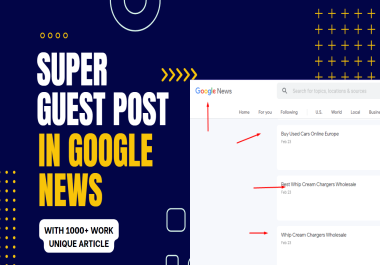 i will publish super Guest post on google news with 1000 work unique article