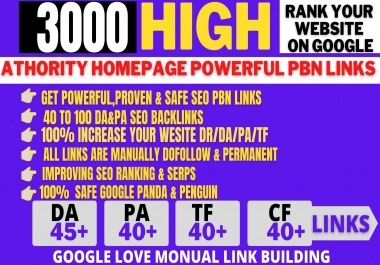 Permanent 3000+PBN Backlinks High DA /PA /tf/cf Do-follow Links Homepage Unique site