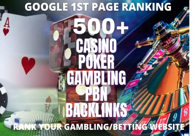 Permanent 500 powerful Casino,  Gambling,  Poker,  Sports High Quality Web2.0 unique Backlinks