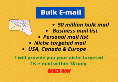 I will Provide you bulk email list.