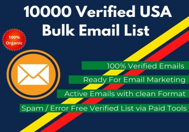 Provide 10000 Active Manually verified Email List for blast your solo or email ads to target sales