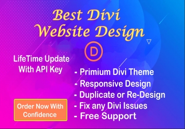 I will build your Full wordpress website using divi theme and do customization
