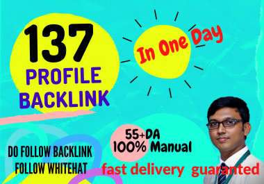 Provide You 137 Manual Profile Back links with HQ DA