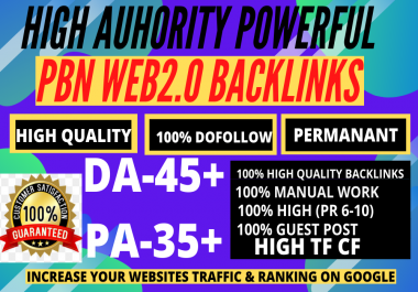 Build 500 Permanent High Quality Web2.0 Backlink with high DA-45+ PA-35 PR9 6-100Unique Websites
