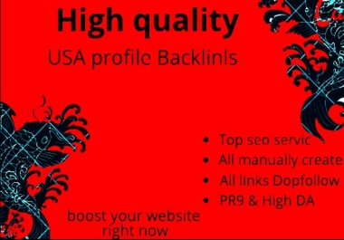 Create Manually 100+ pr9 da 90 Dofollow Profile Backlinks