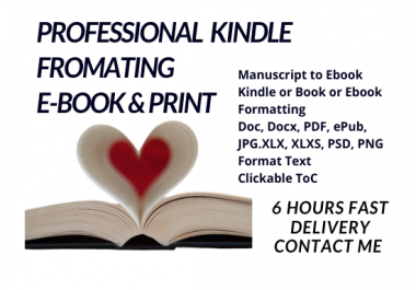 I can do kindle ebook book formatting createspace paperback formatting