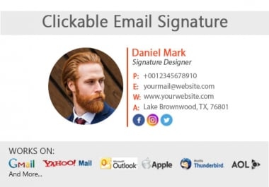 I will provide clickable HTML email signature