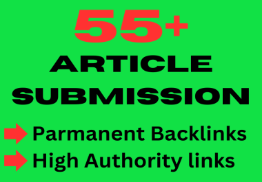 55+ Article submission contextual backlinks service