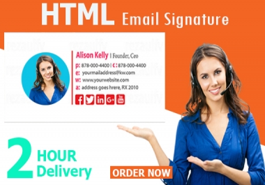 I will create clickable HTML email signature.