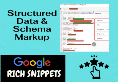Apply Schema Markup & Structured Data in Web Pages Optimized for rich featured snippets