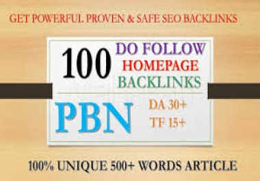 Build 100 Back-link with high DA 40+ PA 30+,  DOFOLLOW with Unique website