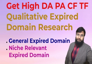 I will do high da pa expired domain research with high authority backlinks