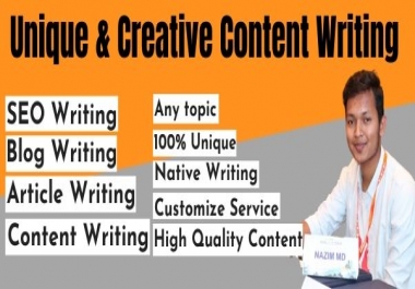 I will write 500 word unique niche related SEO optimized article,  content for your business.