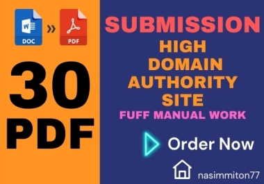 I will do High authority PDF submission to 30 document sharing sites