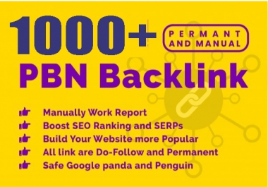 Get Extream 1000+ PBN Backlink in your website with HIGH DA/PA/TF/CF with unique website for 80