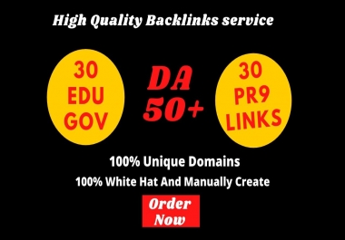 I will create manually 30 HQ EDU GOV Backlinks