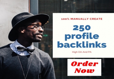 I will do 250 profile backlinks manually create rank your website