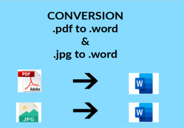 CONVERSION. pdf to. word &. jpg to. word