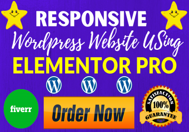 I will design a responsive wordpress website with elementor pro