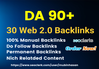 30 da 90+ web 2 0 backlinks for your websites