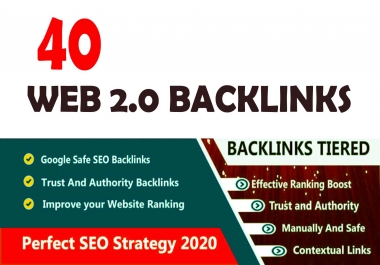Build 40+ Backlink with 30+ Da 35+ PA DOFOLLOW and Homepage pbn with 40+unique websile link