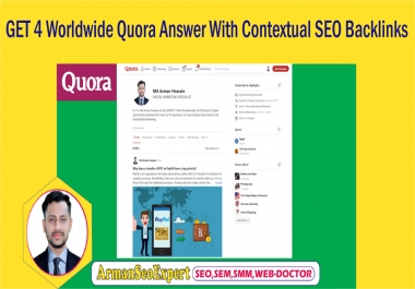 GET 4 Worldwide Quora Answer With Contextual SEO Backlinks