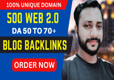 I Will Build 500 High Authority Web 2.0 Blog SEO Backlinks