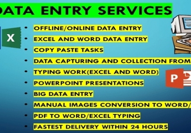 I will provide quality data entry for 20 pages in $3