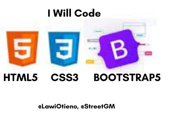 Code Modern and Responsive HTML5,  CSS3 and Bootstrap5 Website