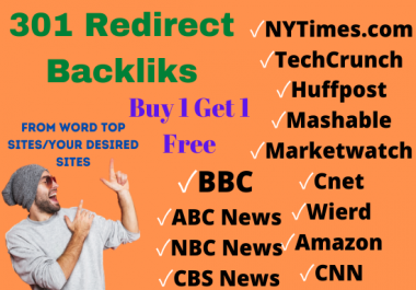 301 redirect permanent backlink from top sites forbes,  nytimes,  bbc,  marketwatch,  huffpost,  cnn.