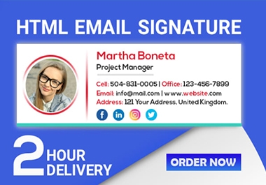 Professional clickable HTML email signature