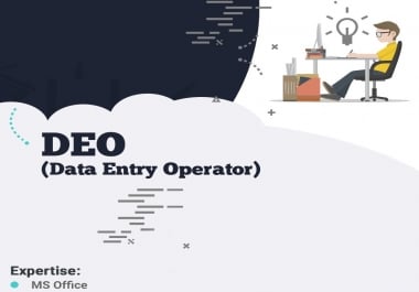I will be your virtual assistant for Data Entry Operator
