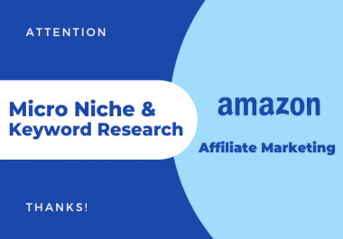I will find micro niche and do keyword research for amazon affiliate