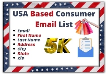 5000 USA Based Consumer Email List for Email Marketing Campaign