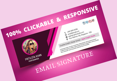 I will create clickable html email signature and clickable social media icons