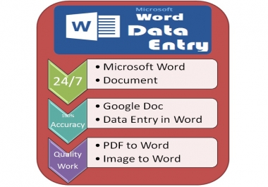 I will do data entry,  design,  create,  format,  edit,  and convert Microsoft word document