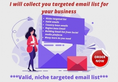 I will Provide 1k Niche Based Email List in 24 hours