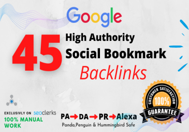I will create 45 social bookmarking backlinks manually