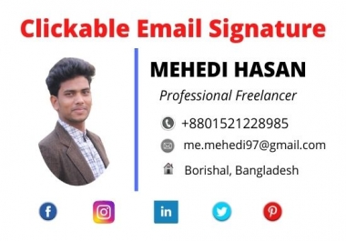 I will create professional clickable Email Signature for your email