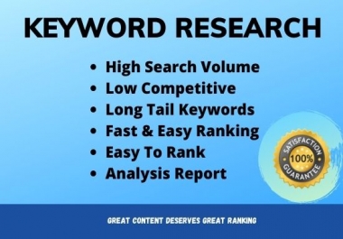 I will do targeted KEYWORD Research to your niche