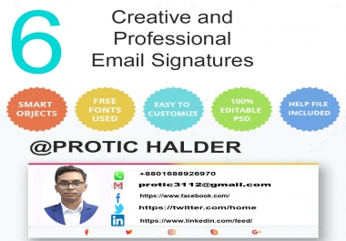 Design a clickable HTML Gmail/Email signature professionally