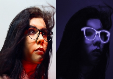 Photoshop editing glow in the dark portrait effect photo editing