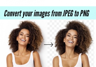 I will convert photos to a PNG file with transparent background