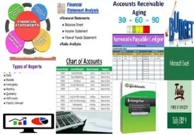 I will do QuickBooks,  accounting,  bookkeeping and tally sheet,  projects