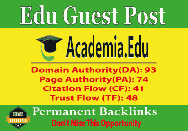 Academia. Edu Guest Post DA93/DR91 Dofollow Links