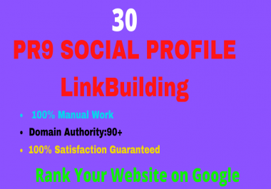 I Will Do 30 Social Media Profiles Backlinks Any websites All Services.