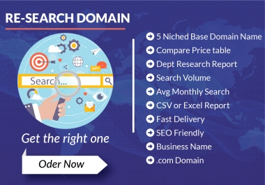 I'll do domain research and give you business friendly com or any 5 domain